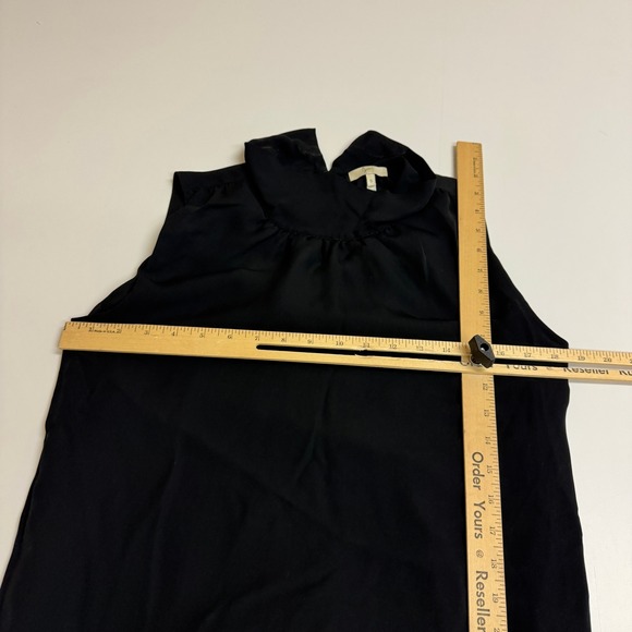 Joie Dress Womens Small Black Mini Silk Drop Waist Sleeveless Mock Neck - Picture 5 of 7